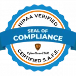 Official HIPAA Verified Seal of Compliance showing S.A.F.E. certification status